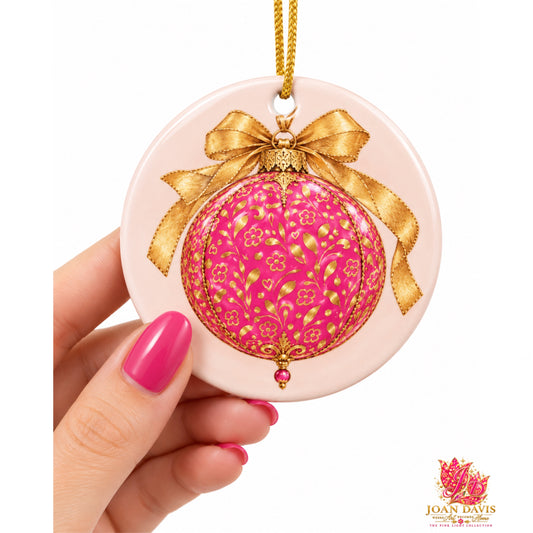 Pink Light Gold Reversible Ornament
