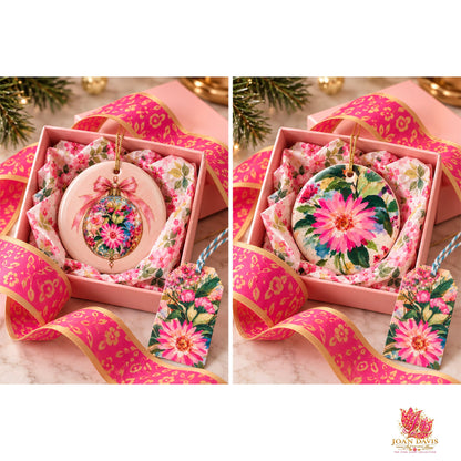 Pink Light Star Flower Reversible Ornament